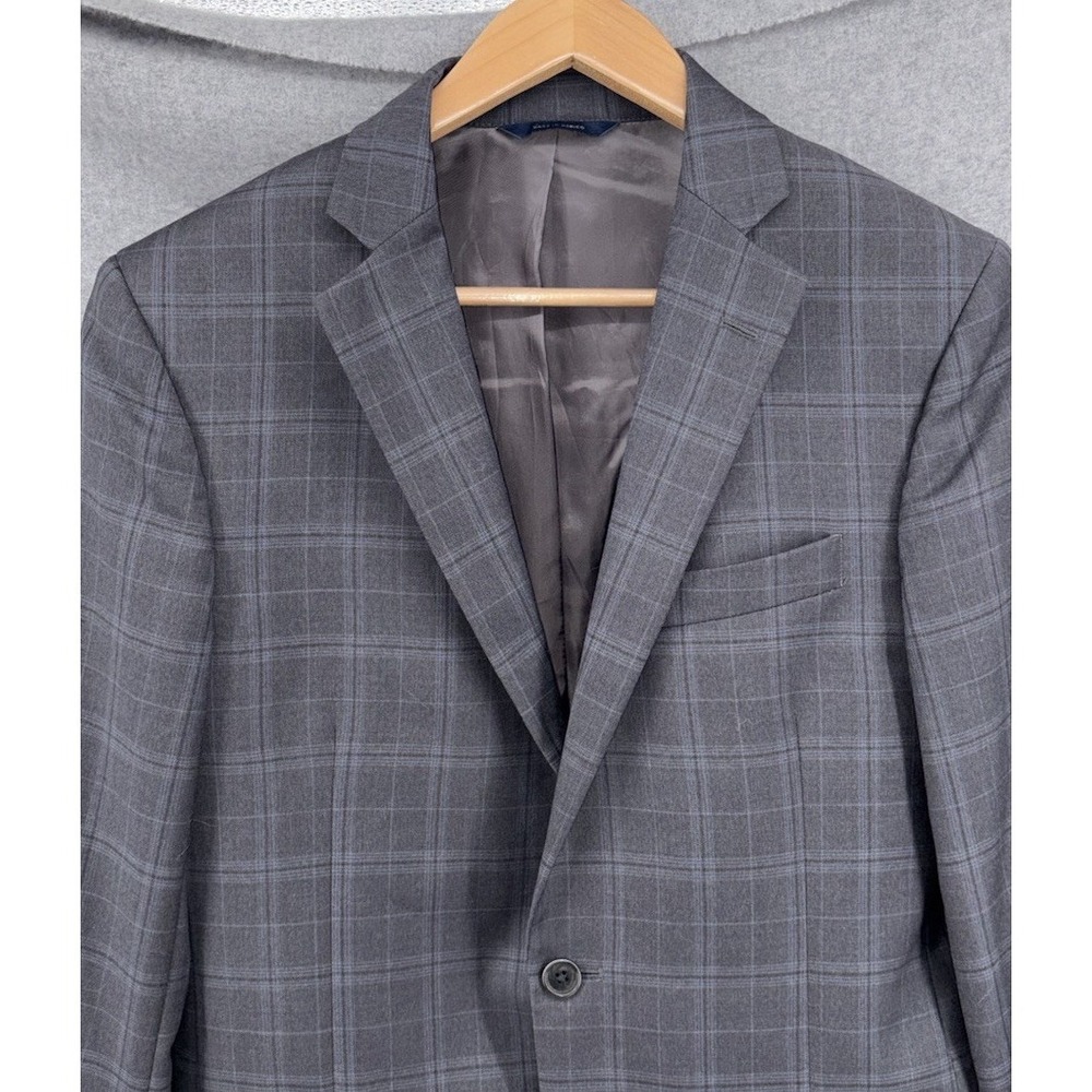 Brooks Brothers Regent Fit Gray Plaid Wool 2 Button Blazer Jacket Mens 38R